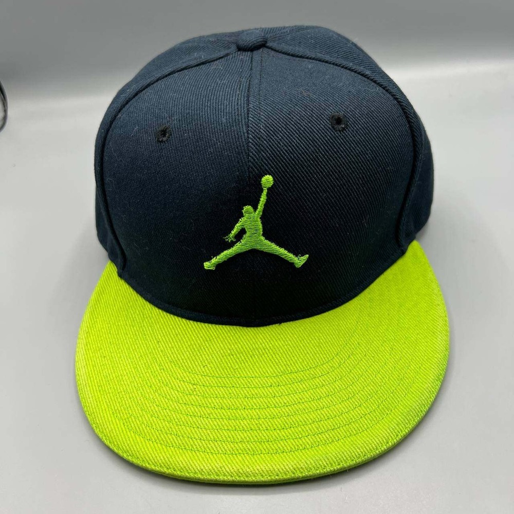 Air Jordan Hat Men 7 1/8‎ Navy Green Embroidered Jumpman Fitted Cap